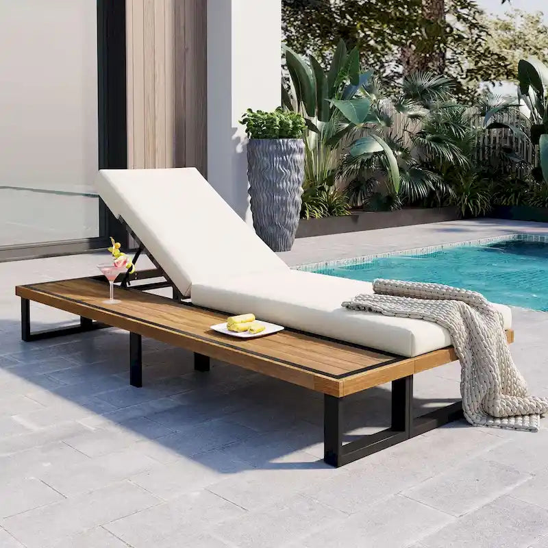 Patio Lounge Chair with 5-Position Adjustable Backrest