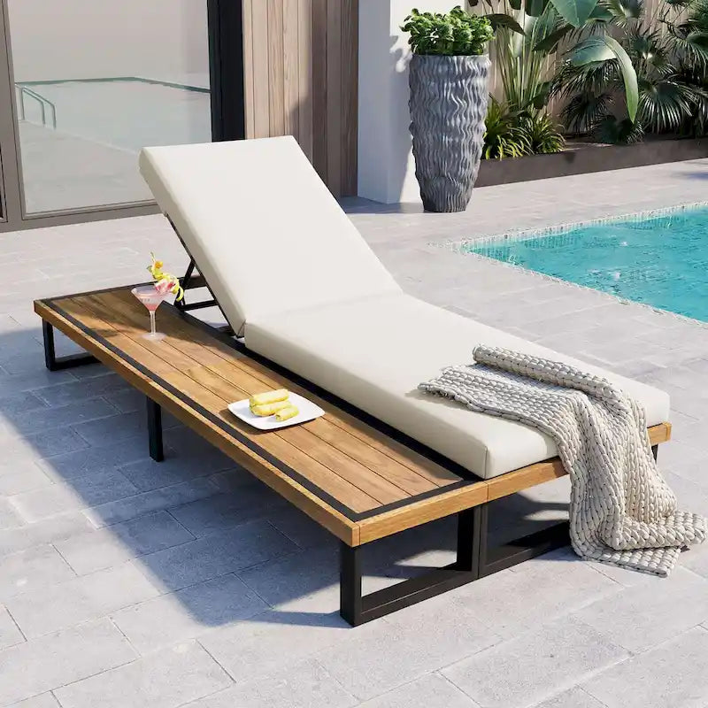 Patio Lounge Chair with 5-Position Adjustable Backrest