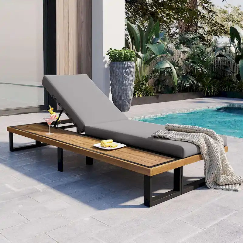 Patio Lounge Chair with 5-Position Adjustable Backrest