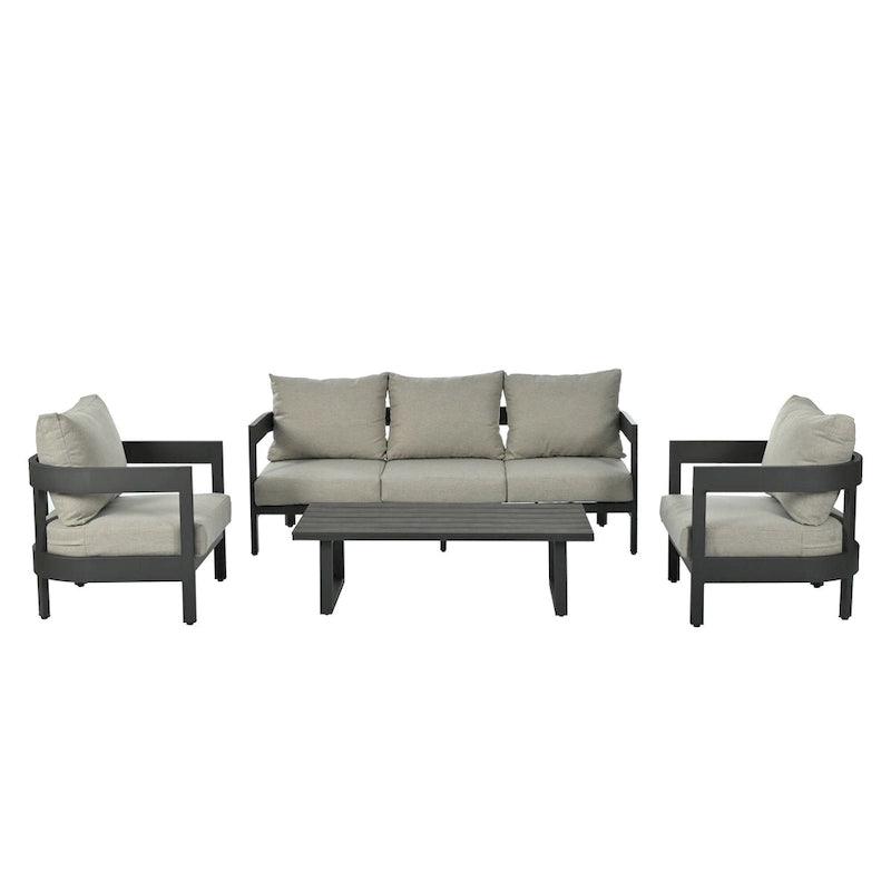 4-Piece Outdoor Seating Set with Thick Cushions