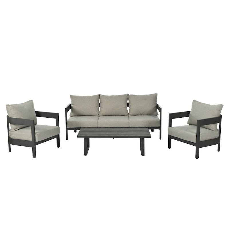 4-Piece Outdoor Seating Set with Thick Cushions
