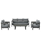 4-Piece Outdoor Seating Set with Thick Cushions