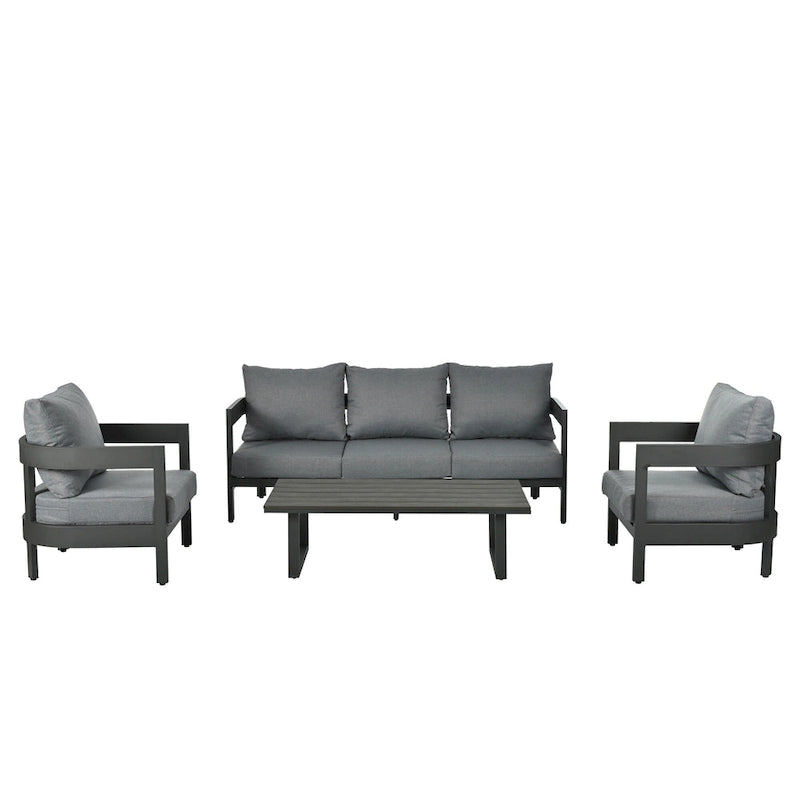 4-Piece Outdoor Seating Set with Thick Cushions