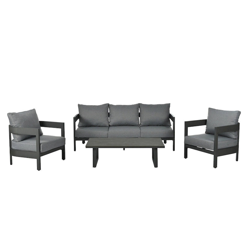 4-Piece Outdoor Seating Set with Thick Cushions