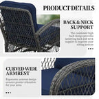 UPHA Wicker Outdoor Rocking & Swivel Chair 2-Piece Set with Cushions