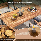 Gymax 7 Piece Patio Dining Set 69 Rectangle Table w/ 6 Stackable