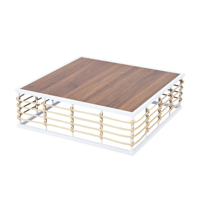 Contemporary 7-Piece Metal Outdoor Sectional Set  All-Weather Patio Furniture With Plush Cushions & Coffee Table.