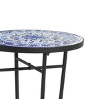 Patio Side Table,Blue+Black