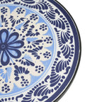 Patio Side Table,Blue+Black
