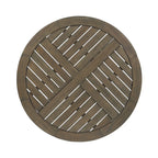 27.5 Inch Grey Acacia Wood Bistro Table Round Rustic Outdoor Slat Top