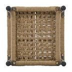 L-shape Outdoor Sectional Sofa Set 6-Piece Rope Patio Furniture Couch with Storage Coffee Table, Stools and Bench