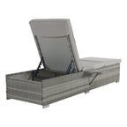 GDFStudio - Amelia Outdoor Chaise Lounge Chair Set of 2 with Adjustable Recline and Side Table for Poolside Relaxation