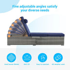GDFStudio - Amelia Outdoor Chaise Lounge Chair Set of 2 with Adjustable Recline and Side Table for Poolside Relaxation