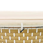 Round Patio Sectional Sofa Set  Two-Tone Rattan Daybed with Retractable Canopy & Modular Seating