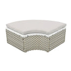Round Patio Sectional Sofa Set  Two-Tone Rattan Daybed with Retractable Canopy & Modular Seating