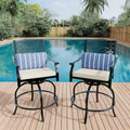 Outdoor High Swivel Bar Stools Set of 2, Bar Height Patio Chairs with Seat Cushion for Outdoor, Garden