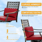 Outdoor High Swivel Bar Stools Set of 2, Bar Height Patio Chairs with Seat Cushion for Outdoor, Garden