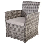 4 Piece Outdoor PE Wicker Furniture Set, Patio Rattan Sectional Sofa Couch with Washable Cushions