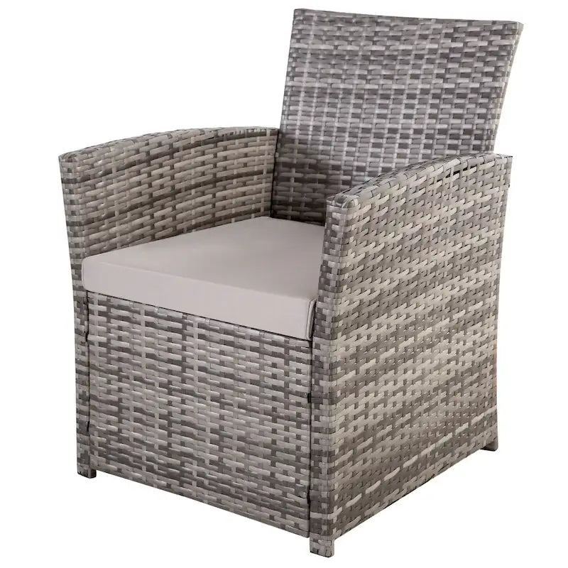 4 Piece Outdoor PE Wicker Furniture Set, Patio Rattan Sectional Sofa Couch with Washable Cushions