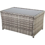 4 Piece Outdoor PE Wicker Furniture Set, Patio Rattan Sectional Sofa Couch with Washable Cushions