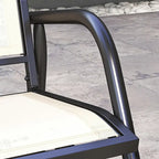 Outsunny Porch Glider with Breathable Mesh Fabric, Curved Armrests and Steel Frame for Garden, Poolside, Backyard, Balcony