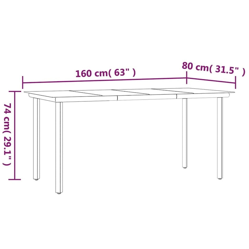 vidaXL Garden Dining Set Grey PE rattan Large Garden Dining Set - 63 x 31.5 x 29.1/ 6
