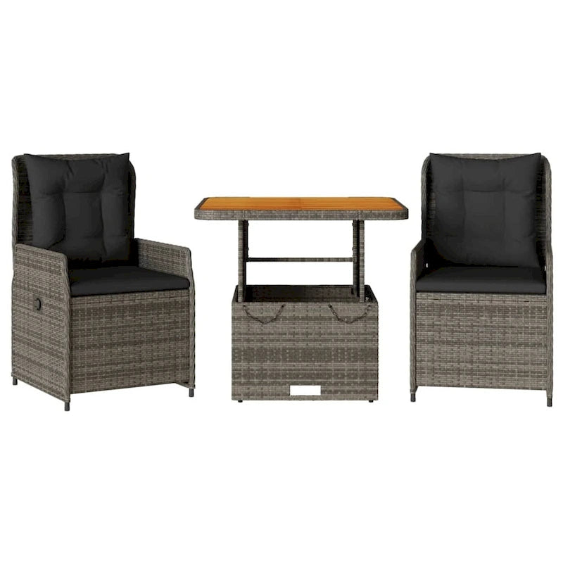 vidaXL Bistro Set Grey, Brown, Dark grey - 31.5 x 31.5 x 28.0