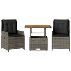 vidaXL Bistro Set Grey, Brown, Dark grey - 31.5 x 31.5 x 28.0