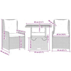 vidaXL Bistro Set Grey, Brown, Dark grey - 31.5 x 31.5 x 28.0