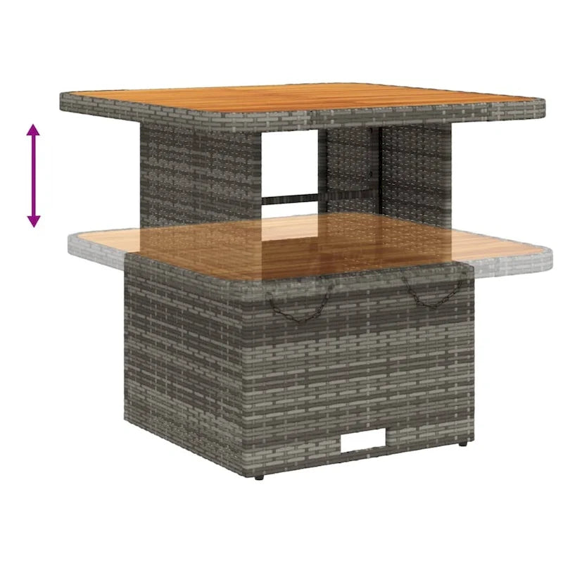 vidaXL Bistro Set Grey, Brown, Dark grey - 31.5 x 31.5 x 28.0