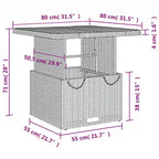 vidaXL Bistro Set Grey, Brown, Dark grey - 31.5 x 31.5 x 28.0
