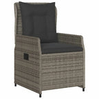 vidaXL Garden Dining Set Grey PE rattan Medium Removable Covers - 31.5 x 31.5 x 29.1/ 2