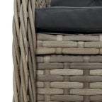 vidaXL Garden Dining Set Grey PE rattan Medium Removable Covers - 31.5 x 31.5 x 29.1/ 2