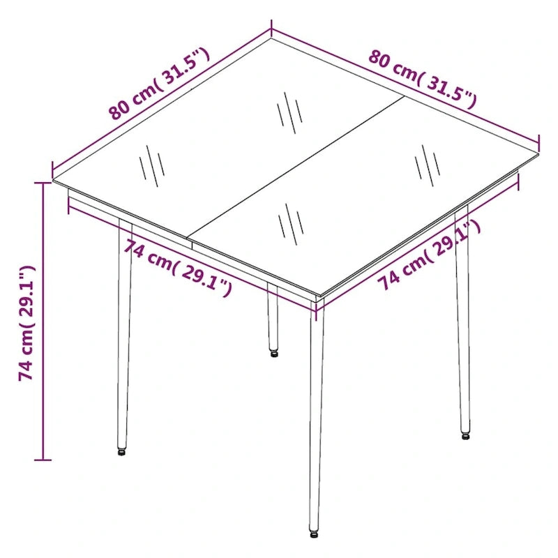 vidaXL Garden Dining Set Grey PE rattan Medium Removable Covers - 31.5 x 31.5 x 29.1/ 2