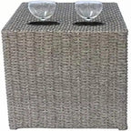Fully Assembled Outdoor wicker Side Table,Grey Mix