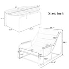 3 Pieces Outdoor Patio Chaise Lounges Chairs Set for Lawn Deck Beach, Conversation Sets Accent Arm Chairs with Acacia Side Table