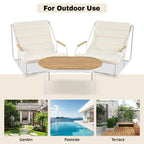 3 Pieces Outdoor Patio Chaise Lounges Chairs Set for Lawn Deck Beach, Conversation Sets Accent Arm Chairs with Acacia Side Table