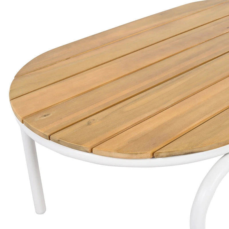 3 Pieces Outdoor Patio Chaise Lounges Chairs Set for Lawn Deck Beach, Conversation Sets Accent Arm Chairs with Acacia Side Table