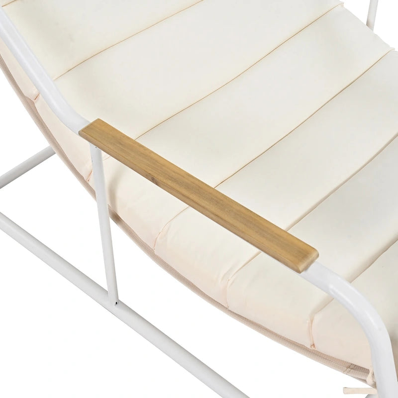 3 Pieces Outdoor Patio Chaise Lounges Chairs Set for Lawn Deck Beach, Conversation Sets Accent Arm Chairs with Acacia Side Table