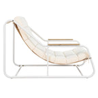 3 Pieces Outdoor Patio Chaise Lounges Chairs Set for Lawn Deck Beach, Conversation Sets Accent Arm Chairs with Acacia Side Table