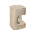 Grover Outdoor Faux Stone Asymmetrical Side Table