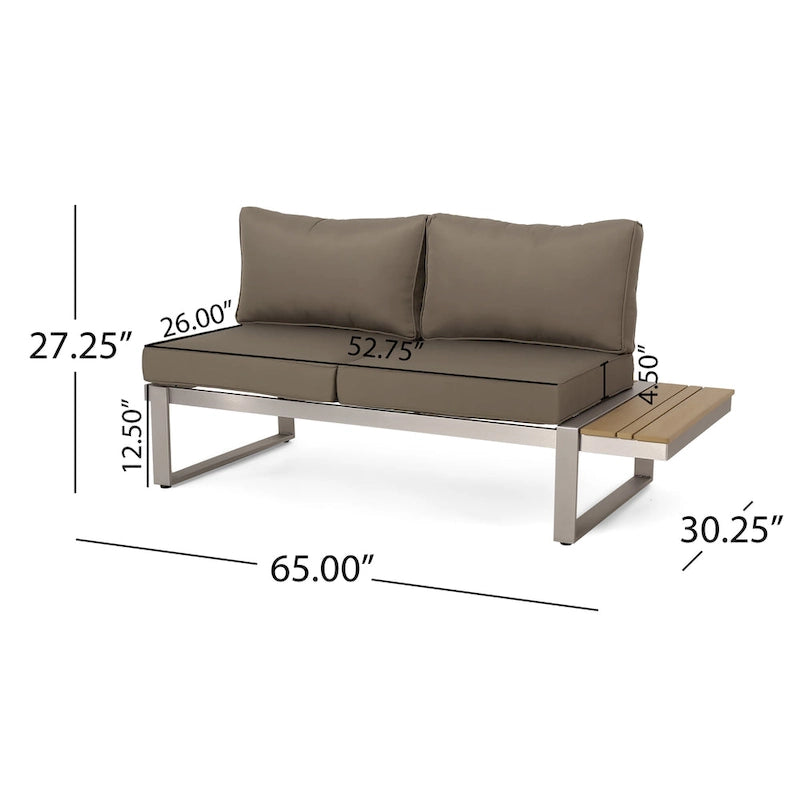 Roomfitters 5-Seater Outdoor Sofa Set, Weather-Resistant Cushioned Patio Seating, Modern Metal Frame