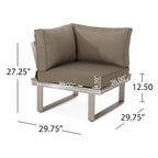 Roomfitters 5-Seater Outdoor Sofa Set, Weather-Resistant Cushioned Patio Seating, Modern Metal Frame