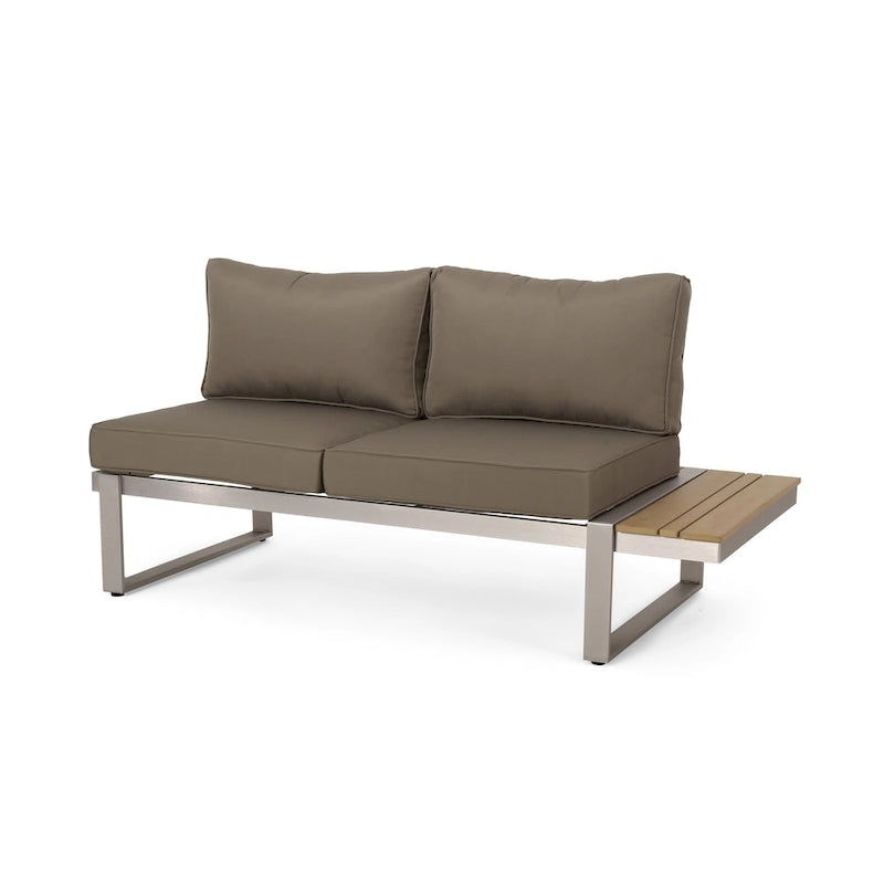 Roomfitters 5-Seater Outdoor Sofa Set, Weather-Resistant Cushioned Patio Seating, Modern Metal Frame