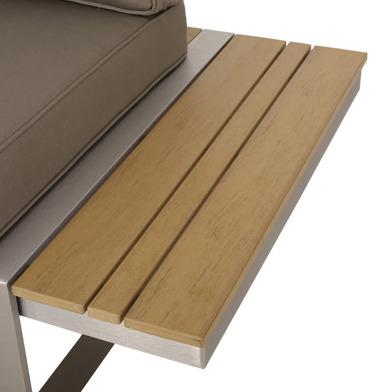 Roomfitters 5-Seater Outdoor Sofa Set, Weather-Resistant Cushioned Patio Seating, Modern Metal Frame