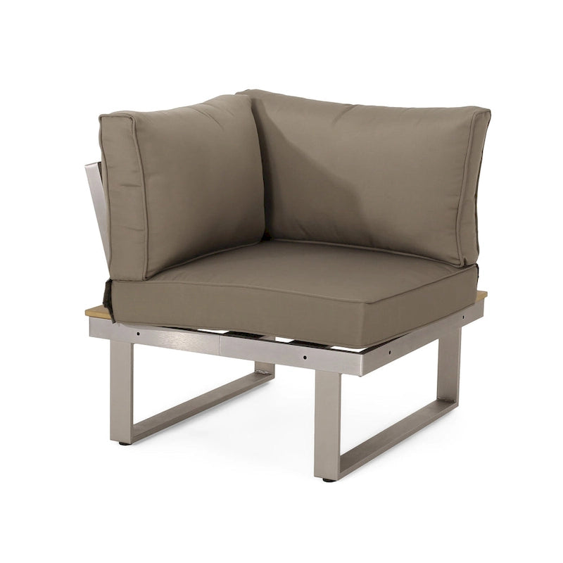 Roomfitters 5-Seater Outdoor Sofa Set, Weather-Resistant Cushioned Patio Seating, Modern Metal Frame