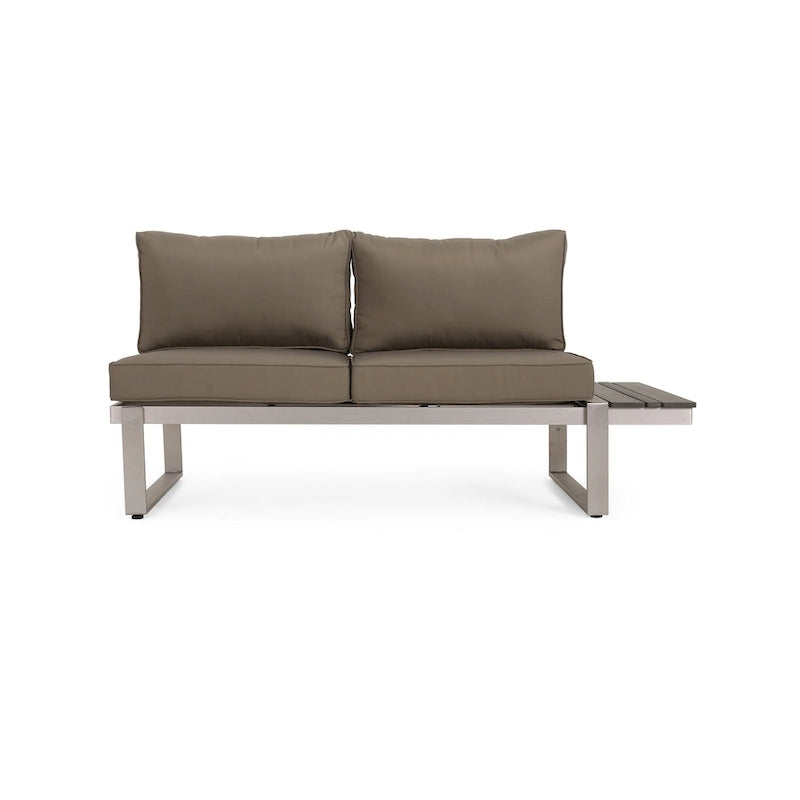 Roomfitters 5-Seater Outdoor Sofa Set, Weather-Resistant Cushioned Patio Seating, Modern Metal Frame