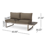 Roomfitters 5-Seater Outdoor Sofa Set, Weather-Resistant Cushioned Patio Seating, Modern Metal Frame