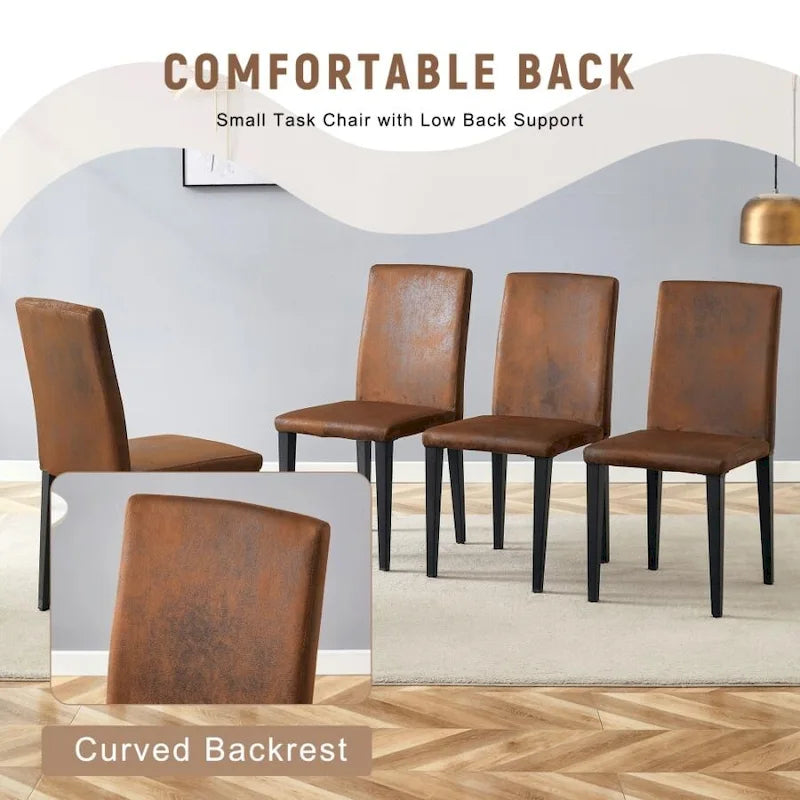 Outdoor 47.3 inch Dining Set with Double-layer Storage and 4 Brown Technology Fabric Dining Chairs