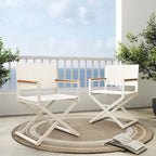 Folding 2-Pack Directors Chairs, Sling and Woodgrain Armrests, Black